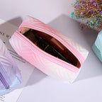 Women's PU Leather Gradient Stereoscopic Makeup Bag