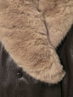 Women's Stylish And Elegant Faux Fur-Decorated Leather Jacket