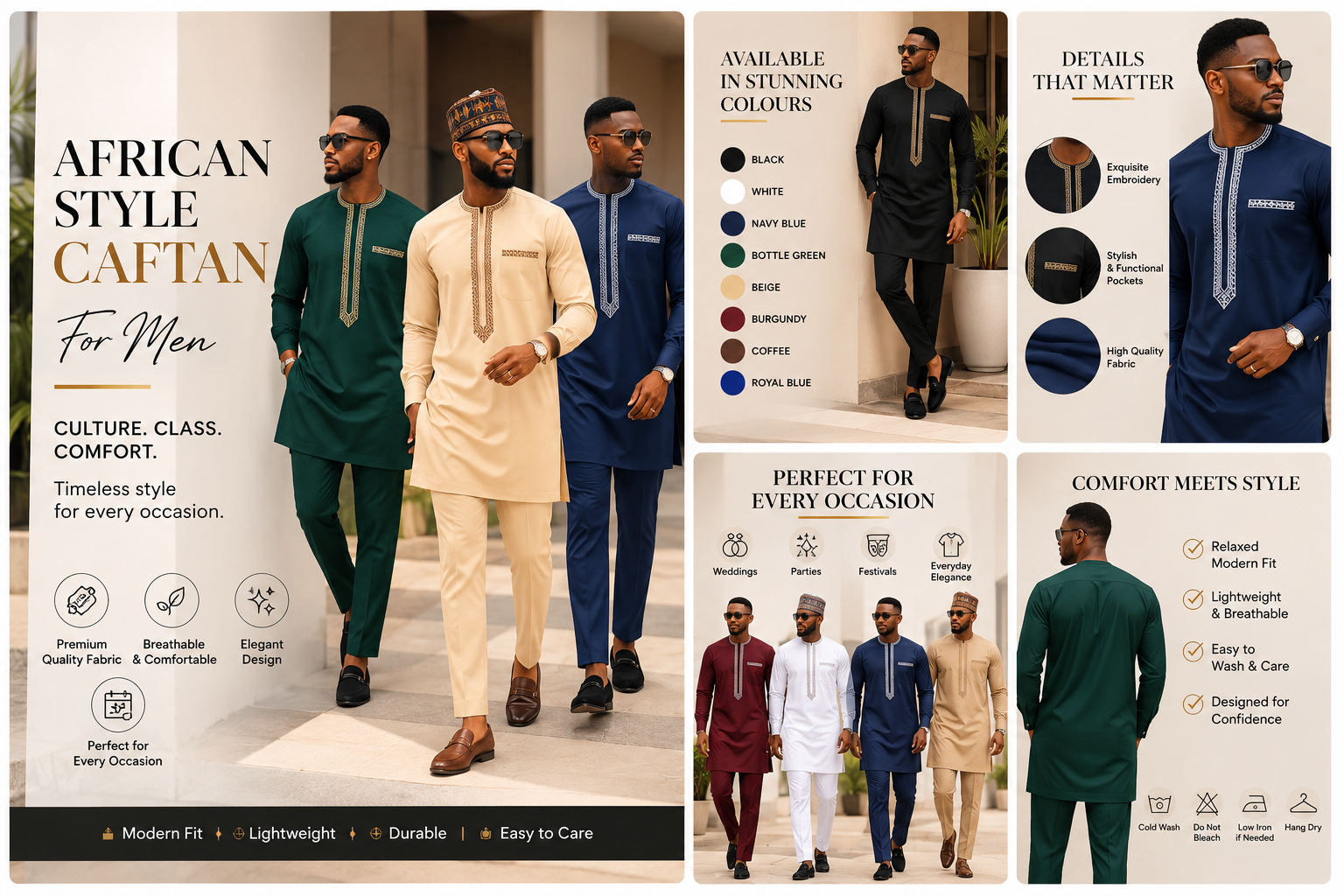 African Style Caftan for Men – Premium Traditional & Modern Kaftan