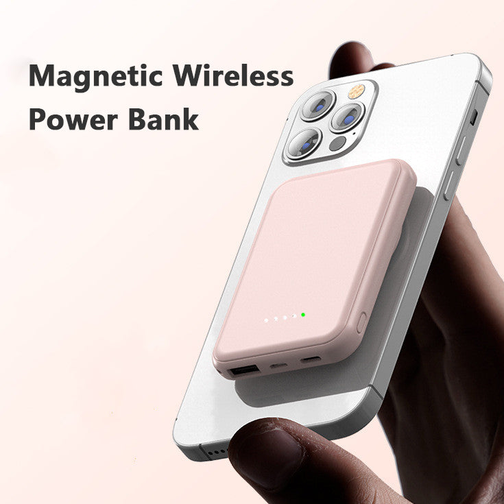 Mini Fast Charging Magnetic Wireless Power Bank 5000 MAh Portable - Fast, Snap-On Charging Anywhere