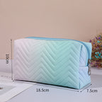 Women's PU Leather Gradient Stereoscopic Makeup Bag