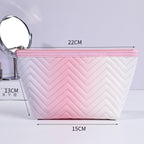Women's PU Leather Gradient Stereoscopic Makeup Bag