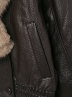 Women's Stylish And Elegant Faux Fur-Decorated Leather Jacket
